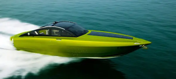 Green speed boat