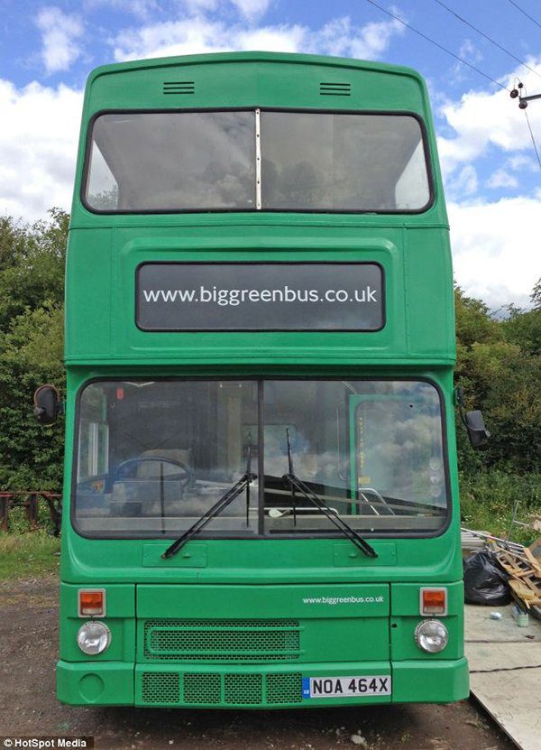 Big green bus from UK