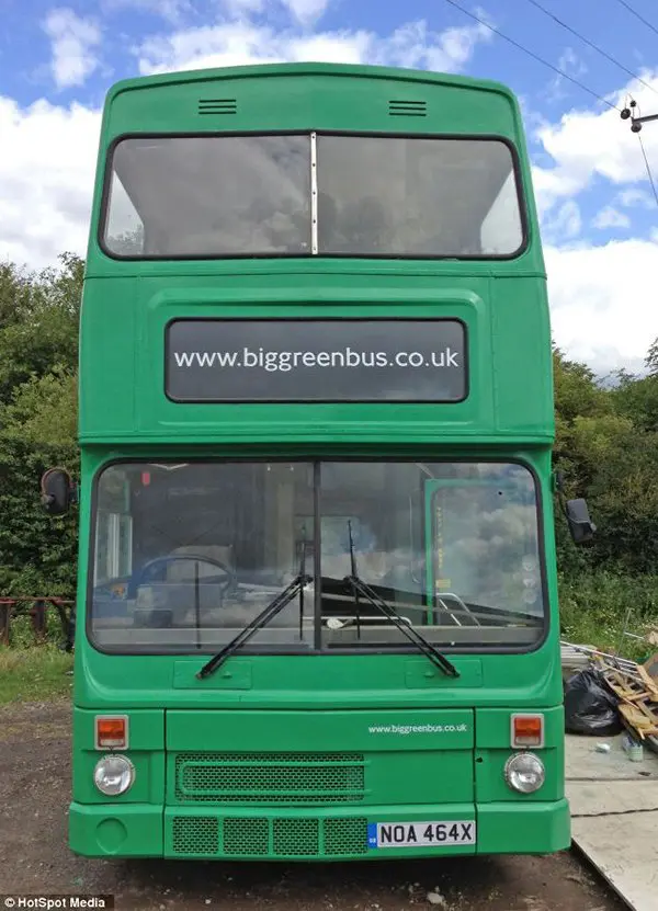 Big green bus from UK