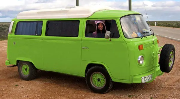 Lime green Volkswagen Kombie Van